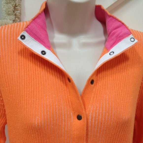 i.e. Relaxed Cardigan, Size PXL, Color: Orange, 100% COTTON - Picture 3 of 7